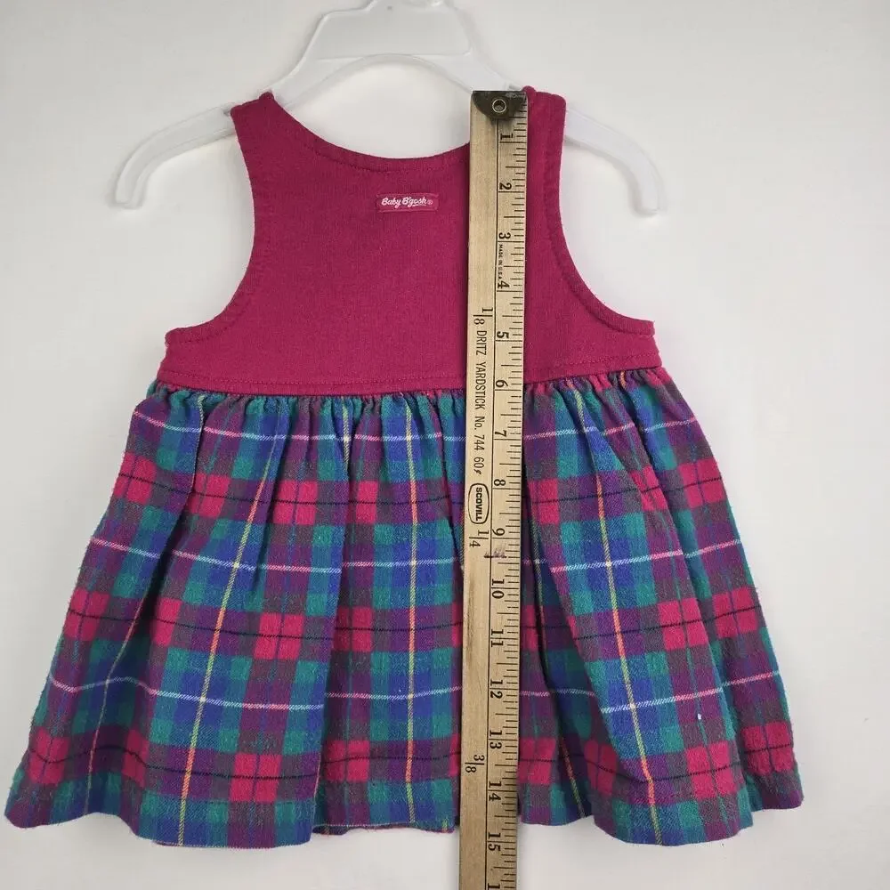 Vintage OshKosh B'Gosh Dress Size 12 M Plaid Sleeveless USA Made‎